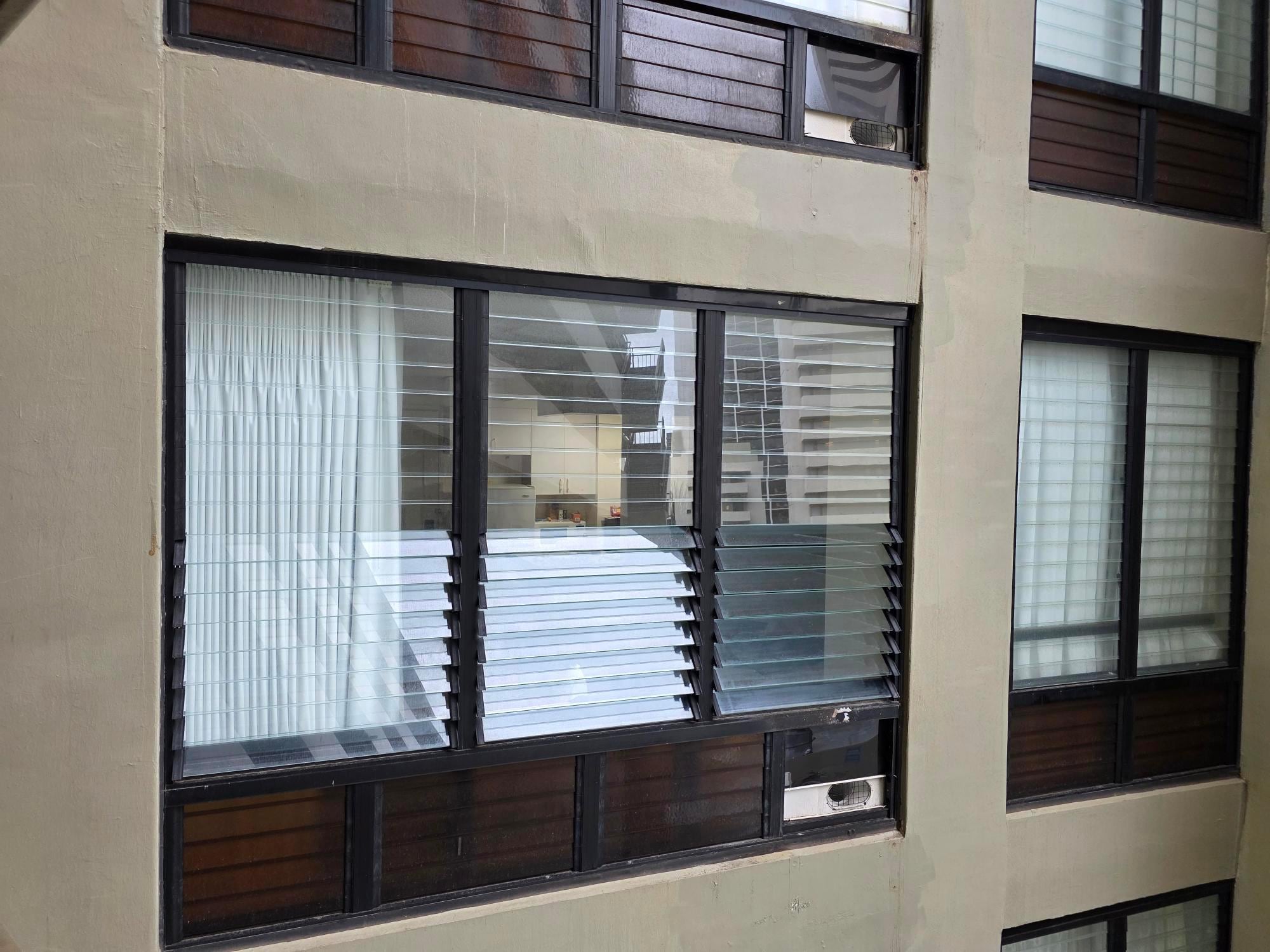 View into condo from walkway