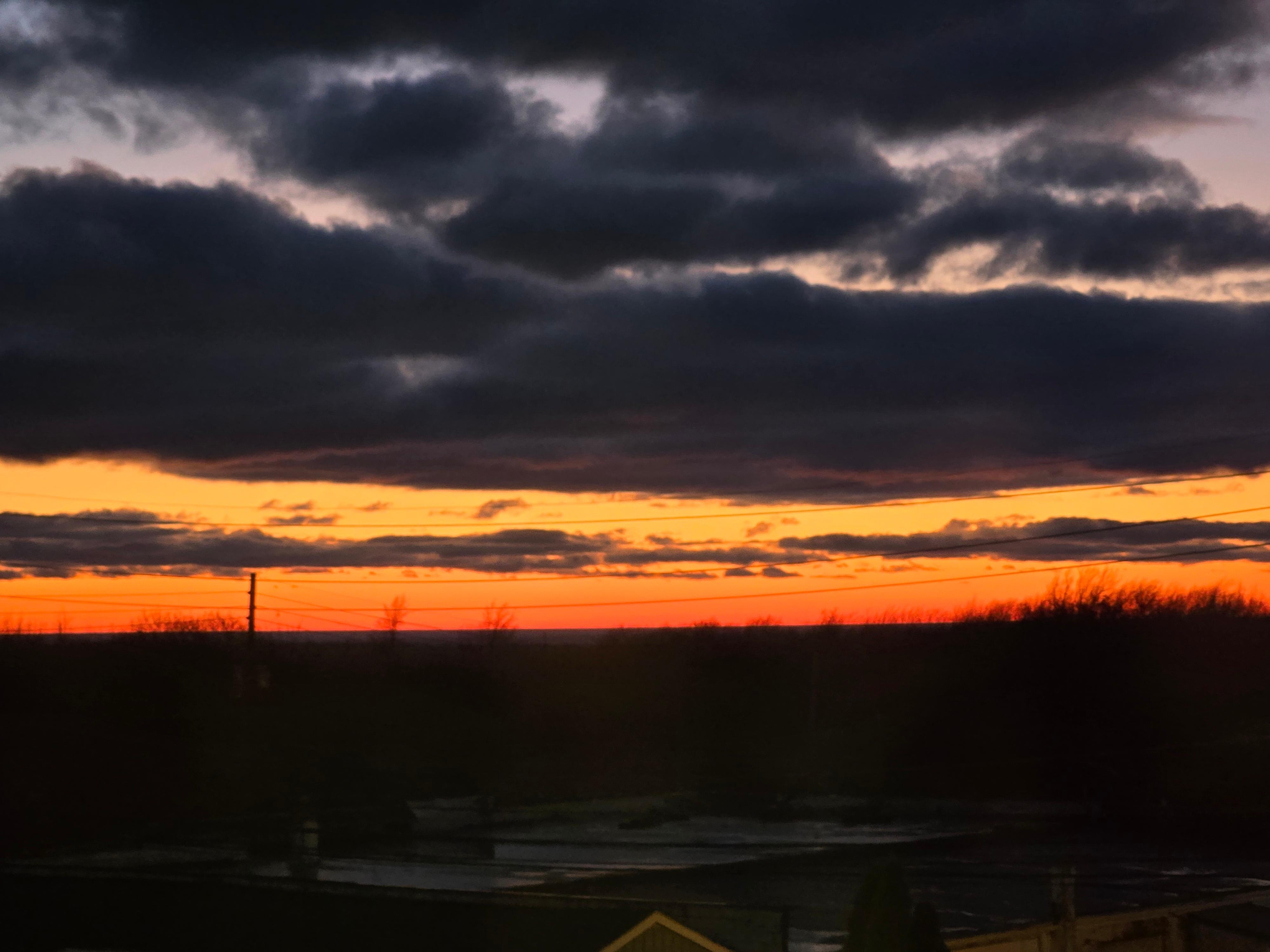 Sunset from a hallway window.