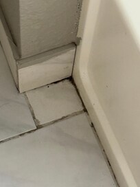 Left corner of the tub