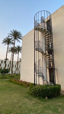 Great spiral staircase as a fire escape.