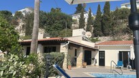 Looking to the villa