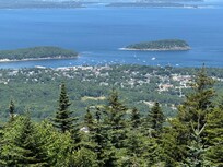 Acadia’s Cadillac Mountain Summit looking down on Bar Harbor.