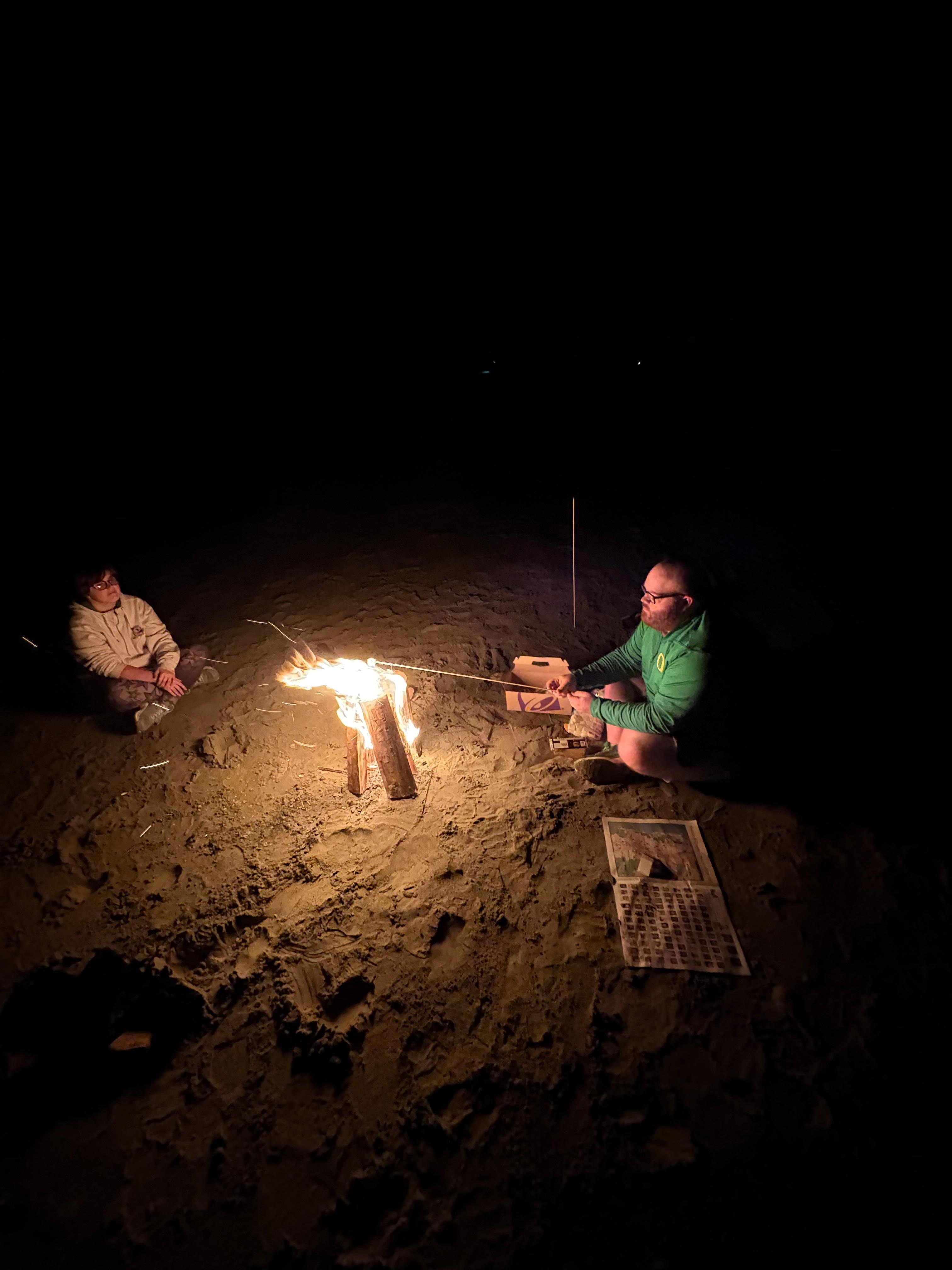 Our campfire on the beach 