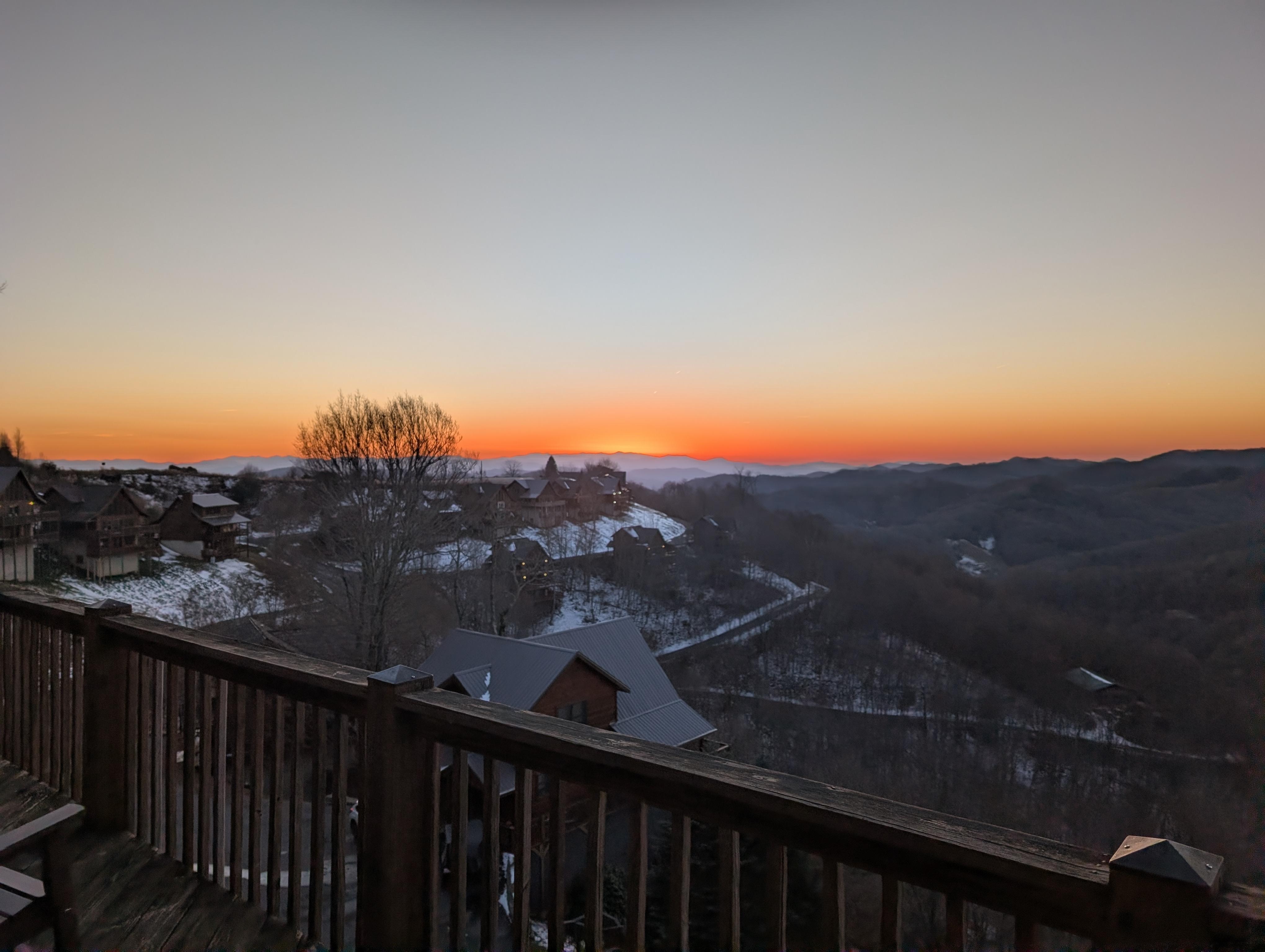 View from the deck at sunset