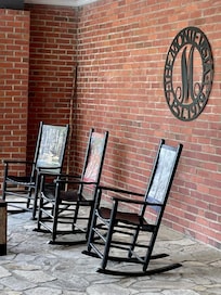 Great front porch at the hotel.