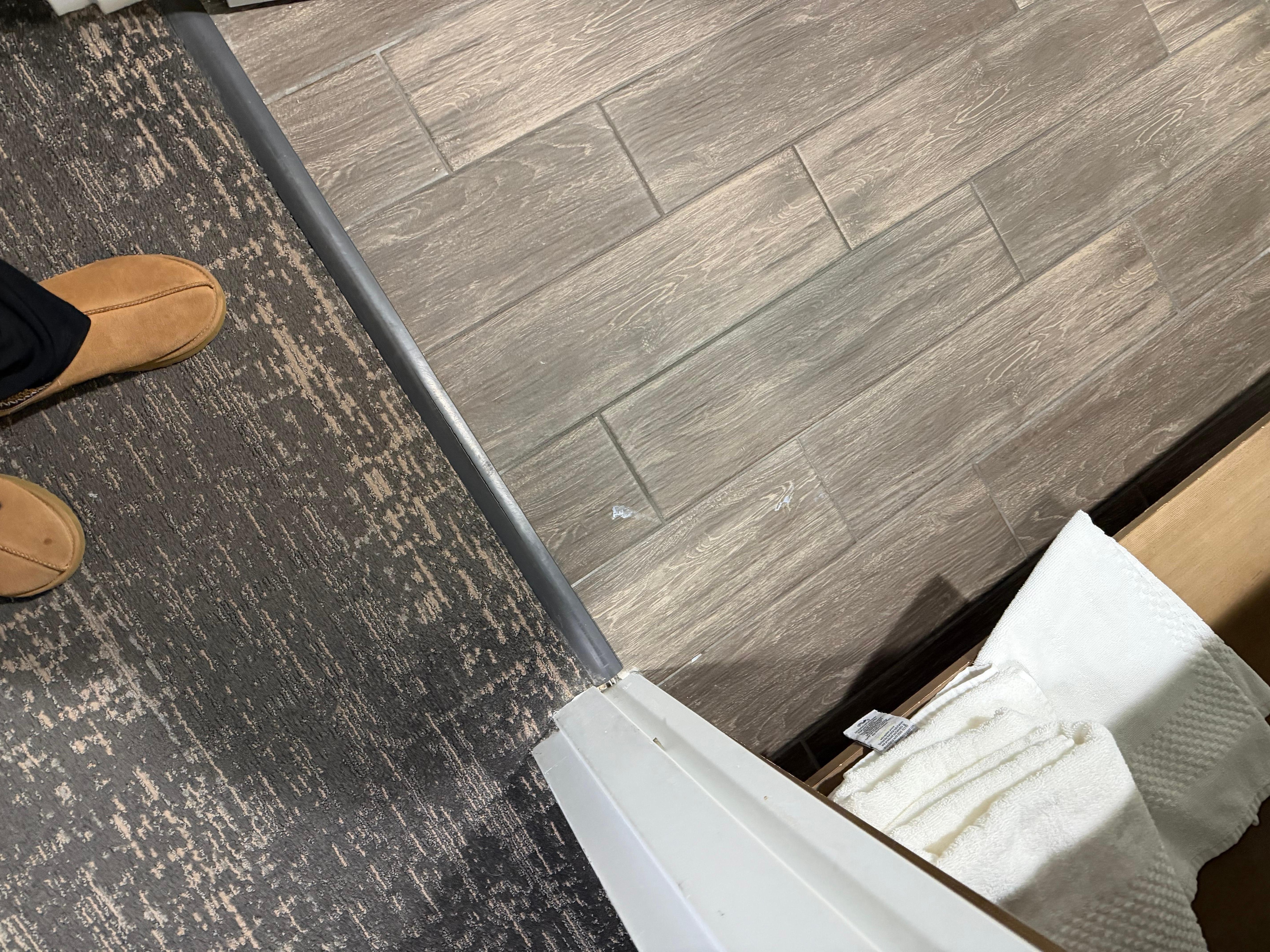 The floors had a white substance and crumbs on it