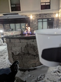 Enjoying decaf coffee around the firepit. New Year Eve 2025/2026