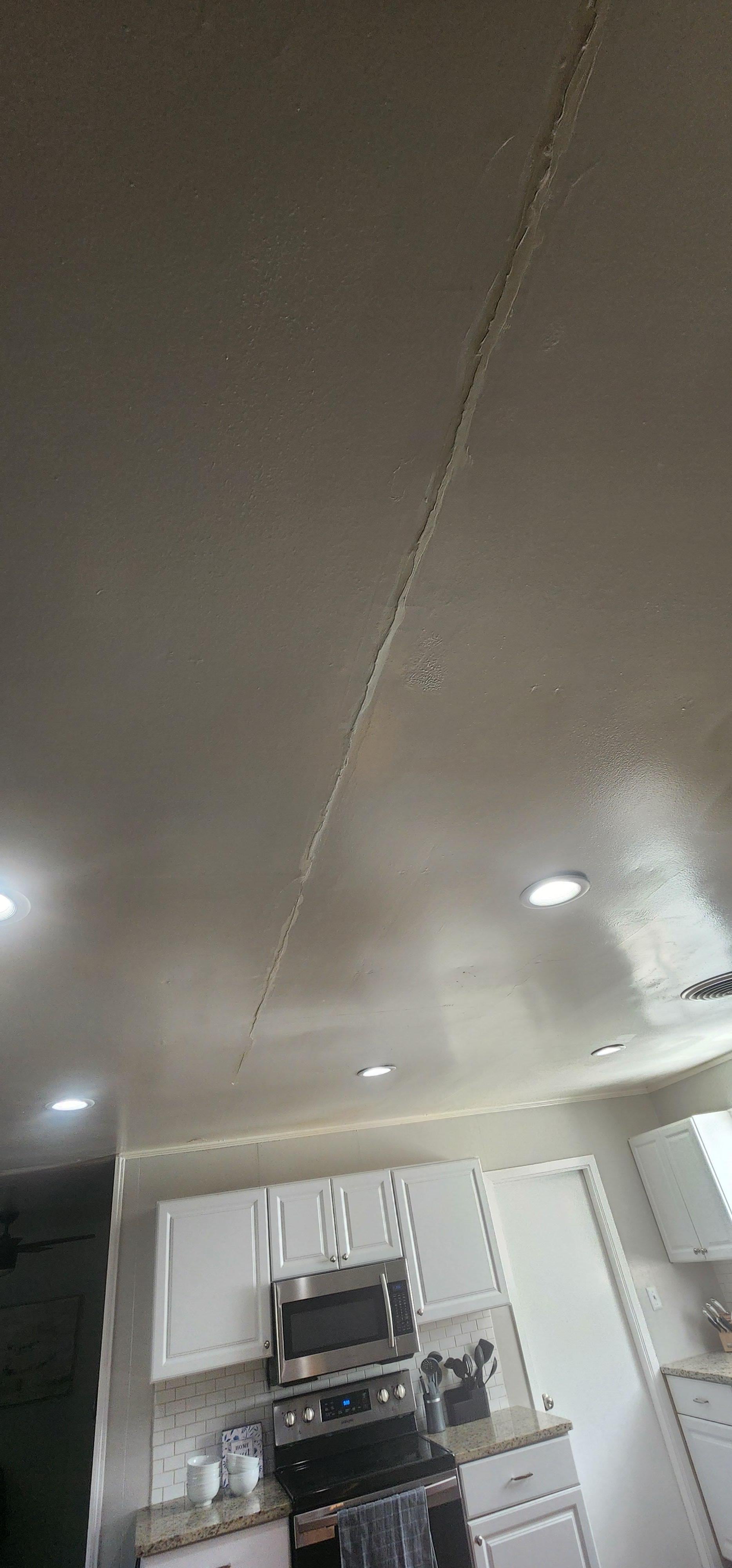 Crack in kitchen ceiling