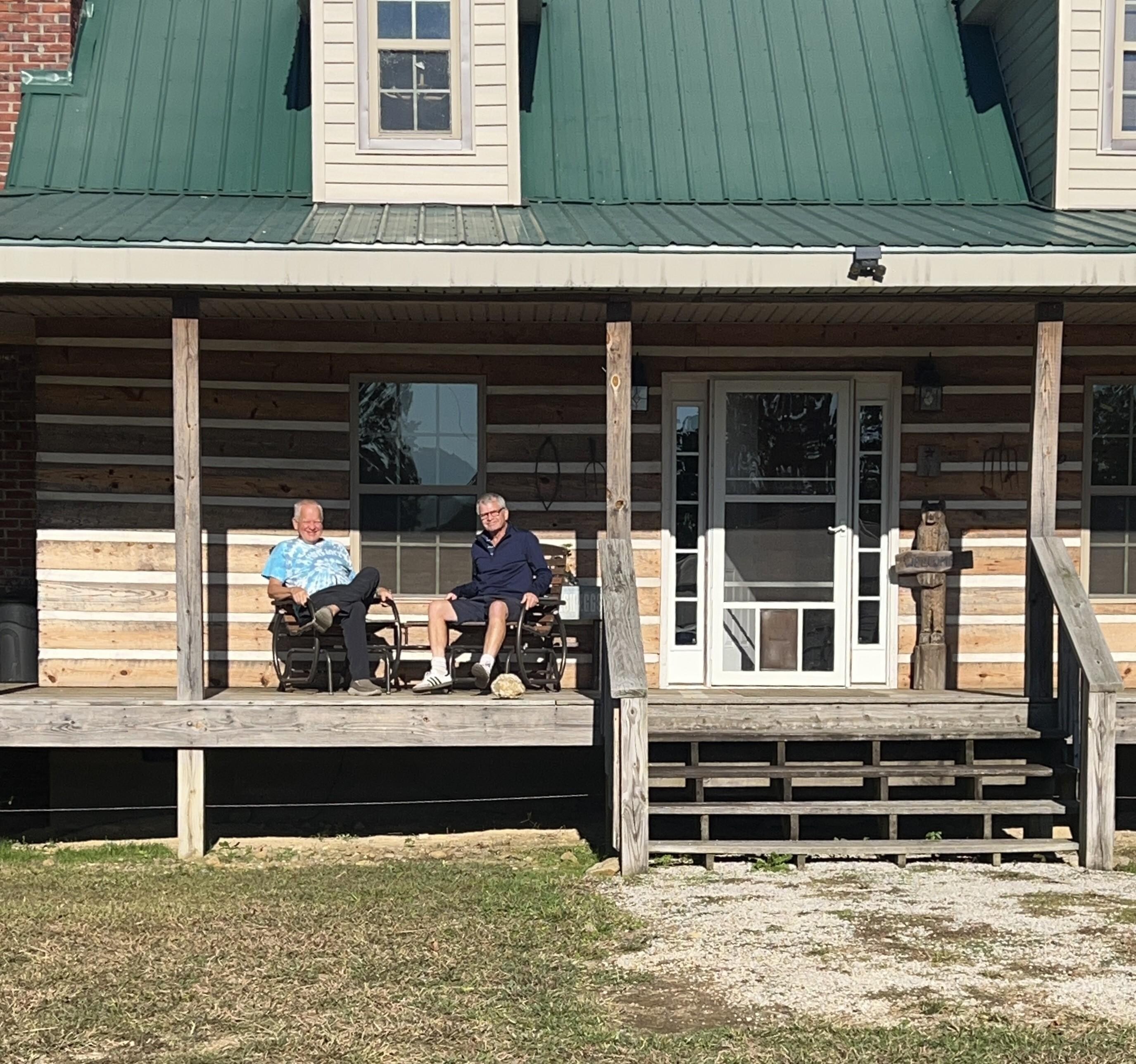 Relaxing on the porch.