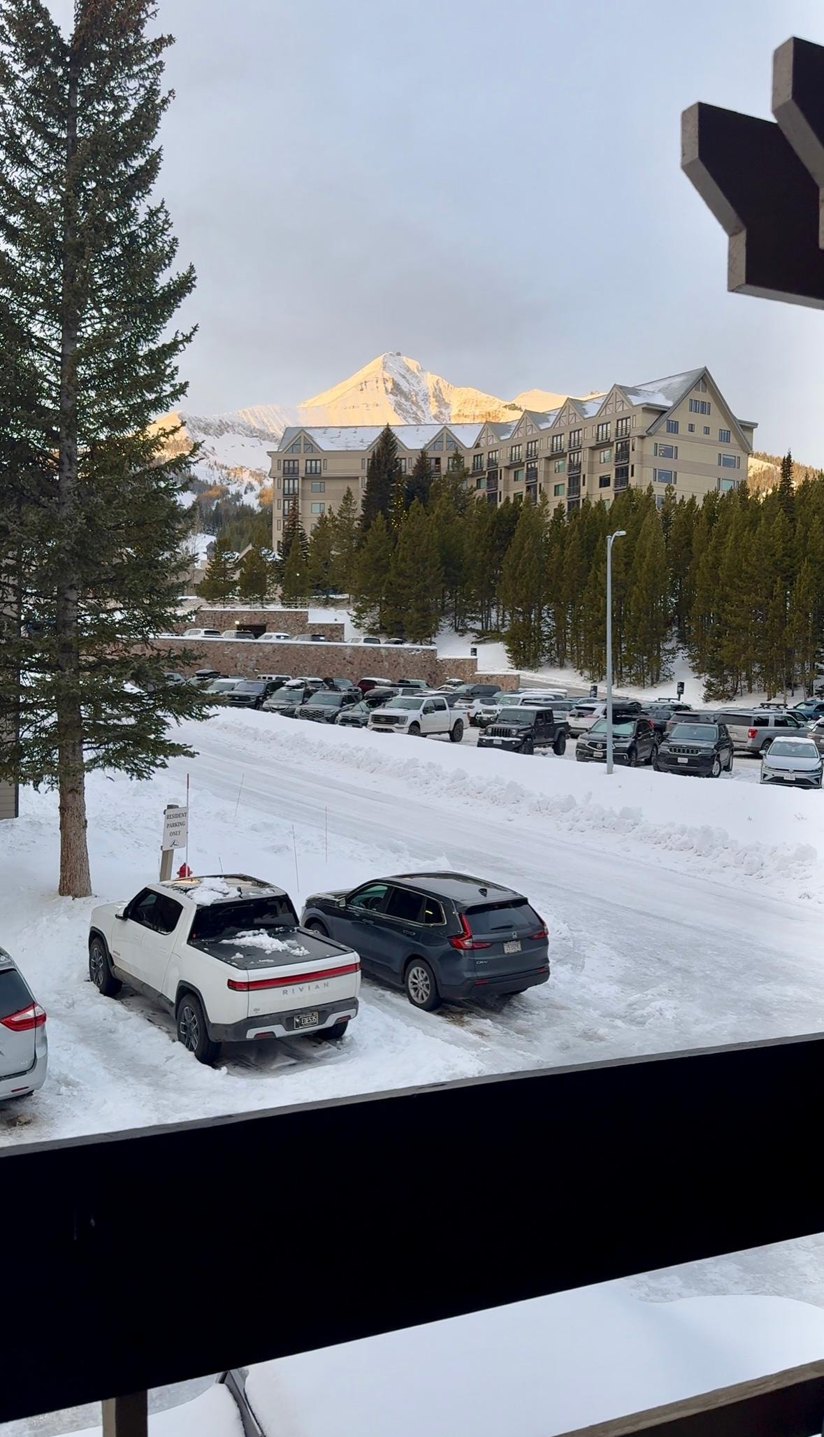 Stunning front porch morning view of Lone Mountain. 