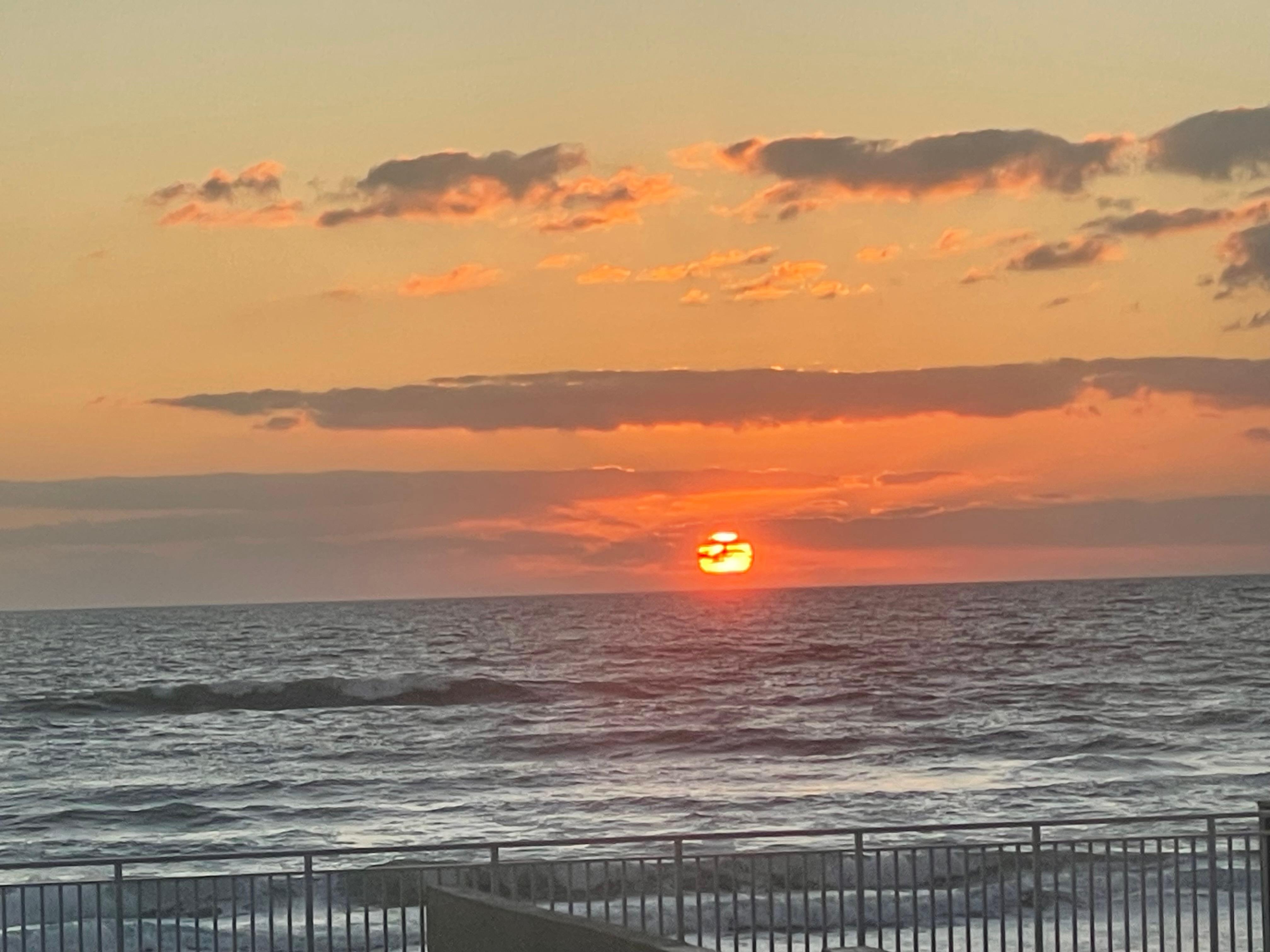 From our balcony, gorgeous sunrise!