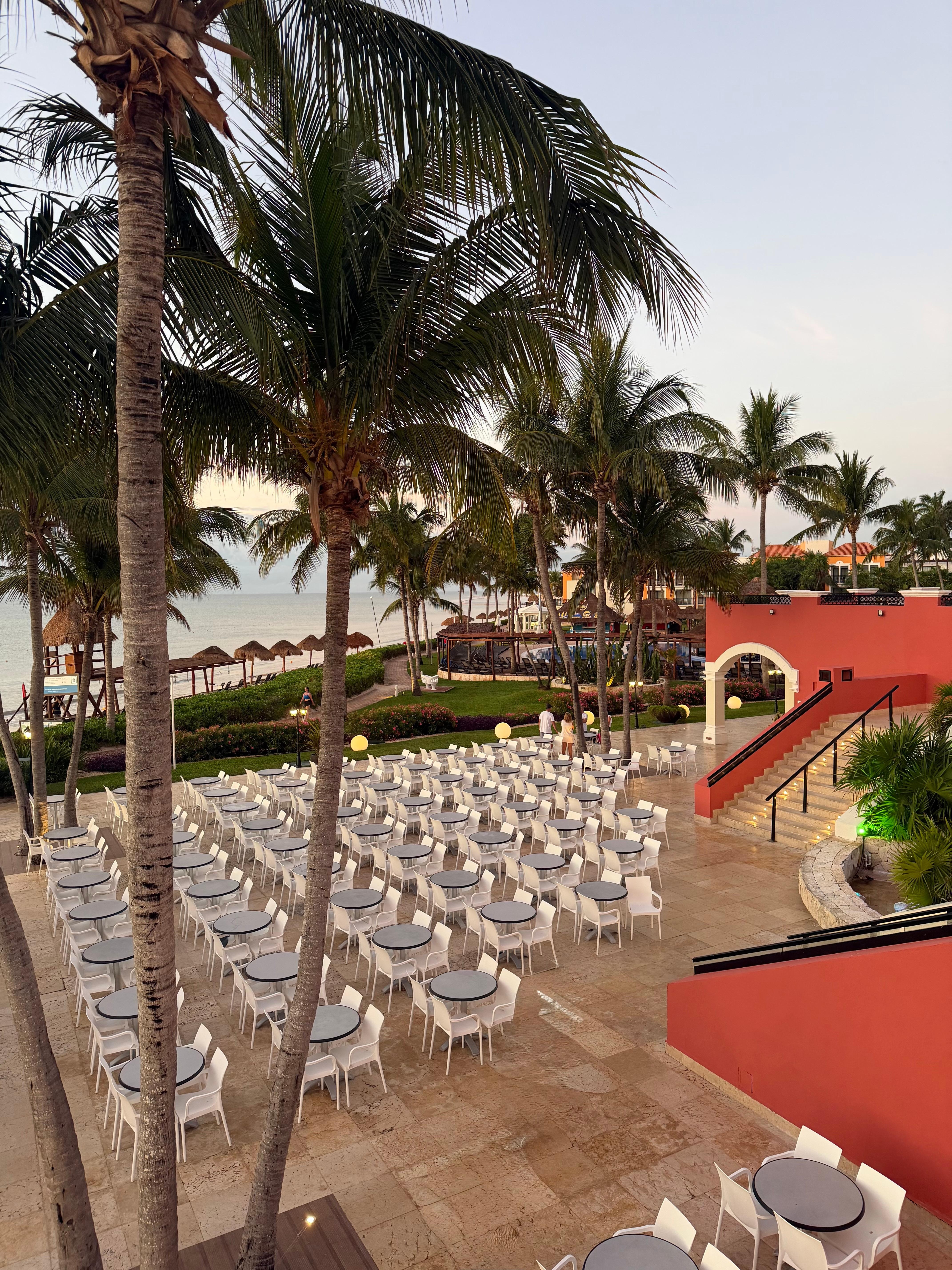 Morning shot of the seating at the stage. 