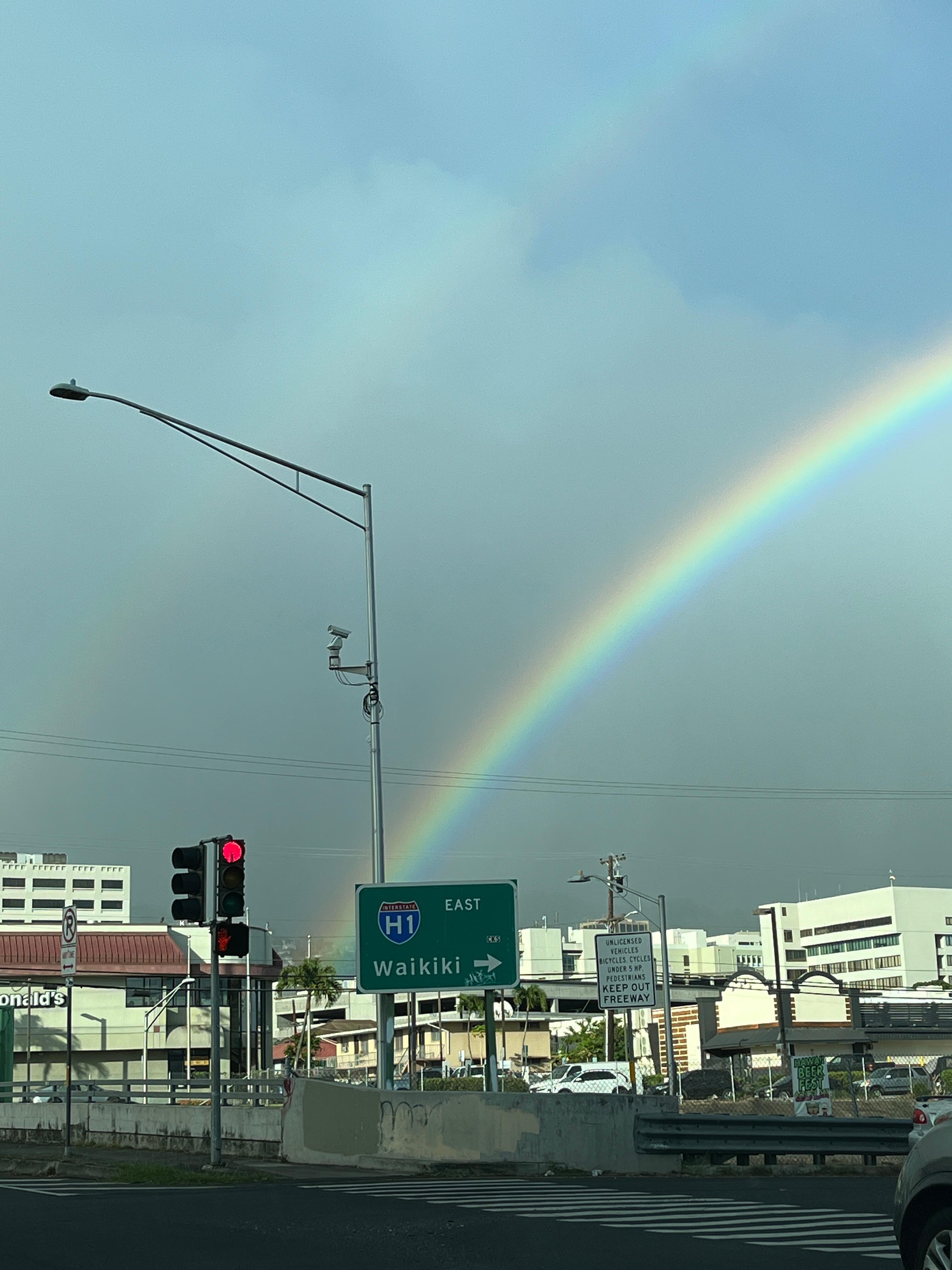 Rainbow view from corner of property.