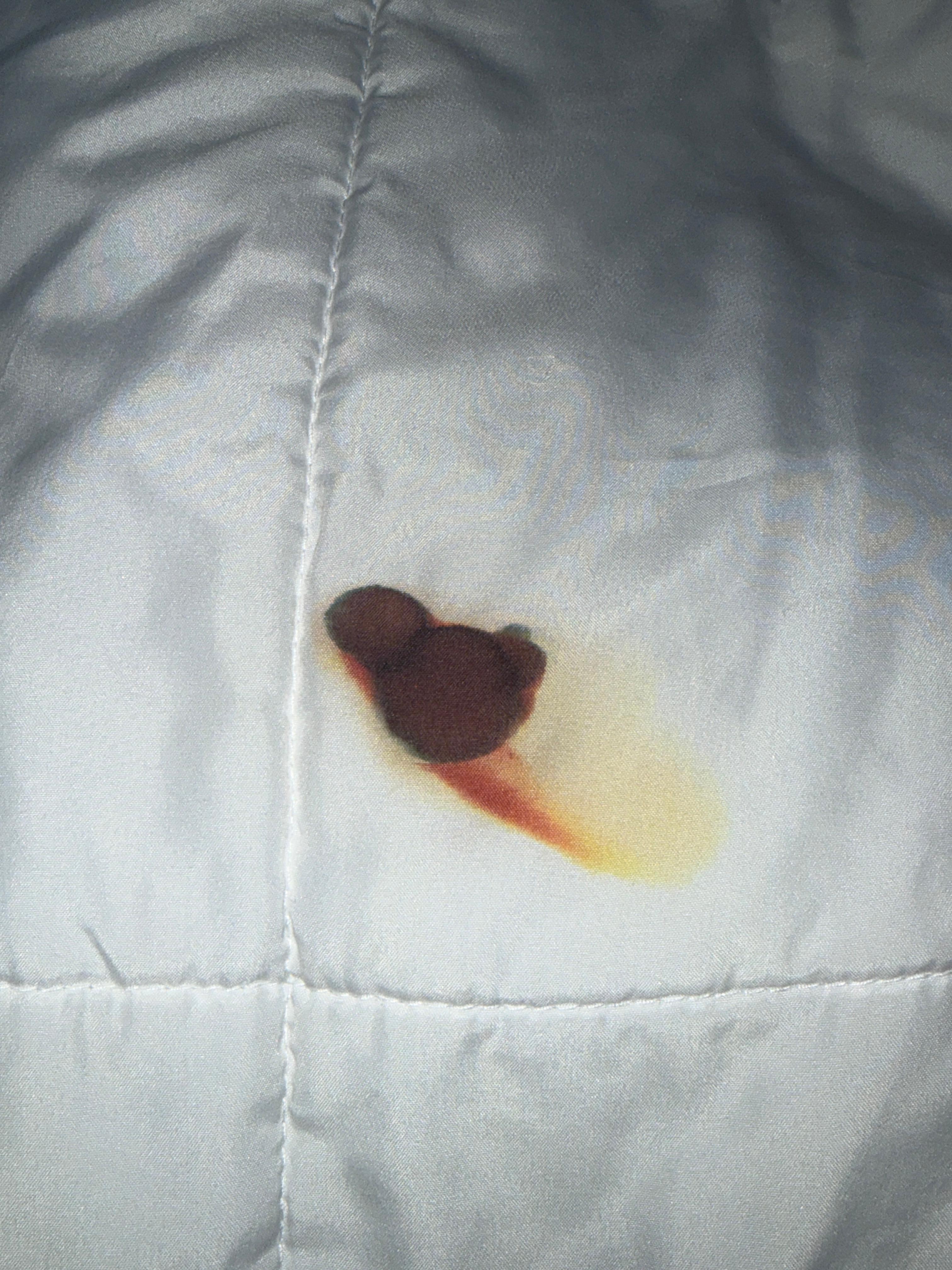 Stain on blanket