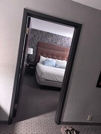 Looking in to the suite bedroom