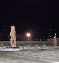 The statues out front