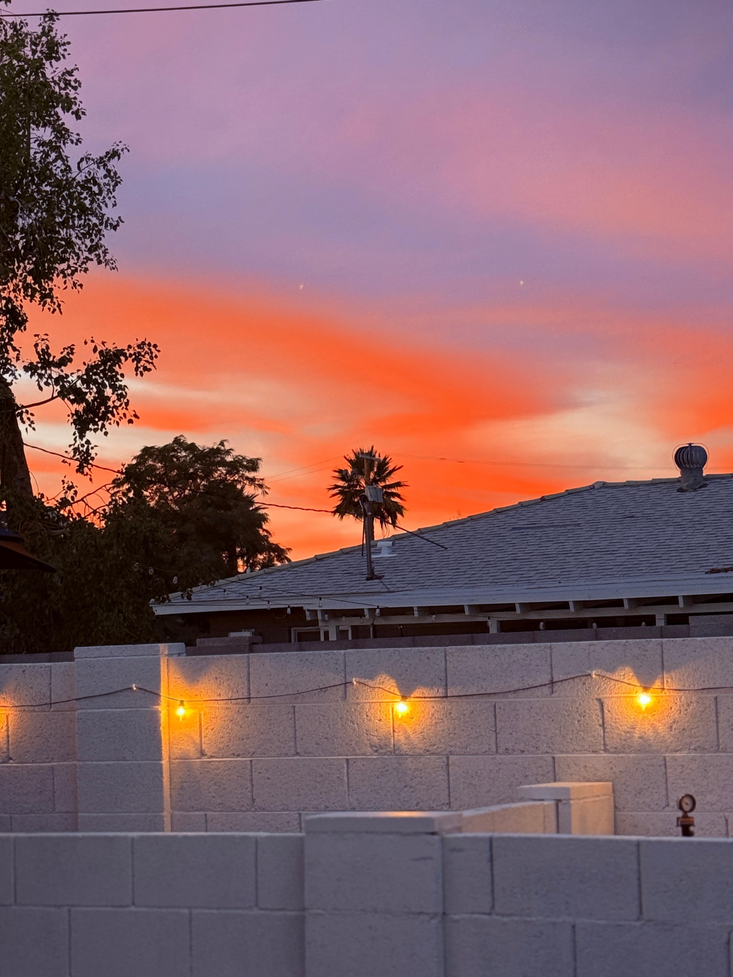 Sunset from the back yard