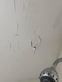 Ceiling in bathroom in several places poor
