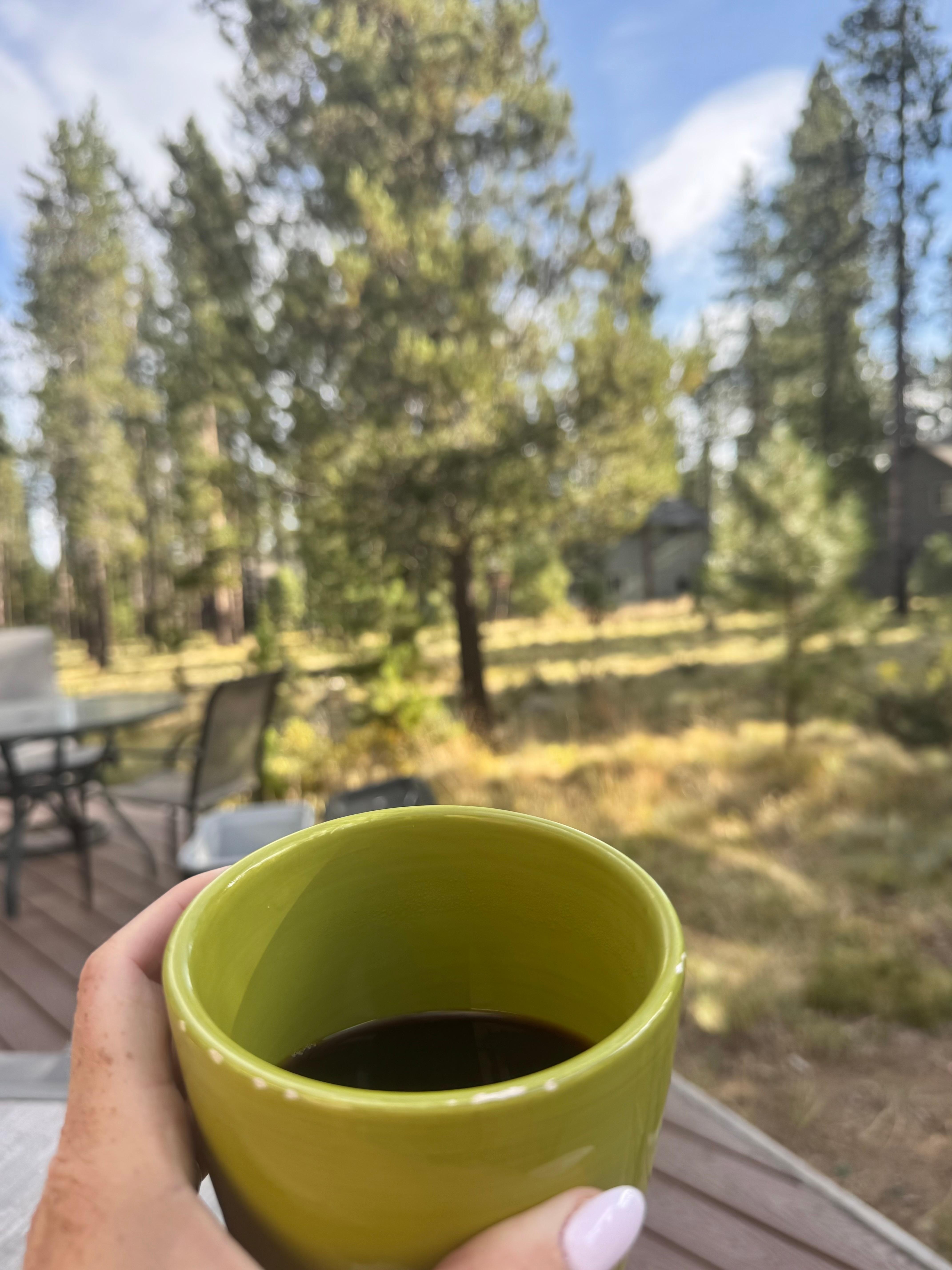 Coffee on the back deck