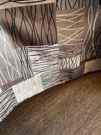 Moldy curtains in the room.