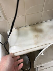 Mantle over toilet about to come off the wall