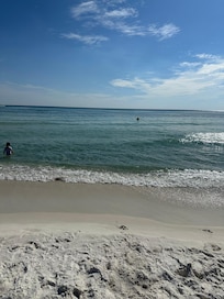 On the beach right across the street easy access.