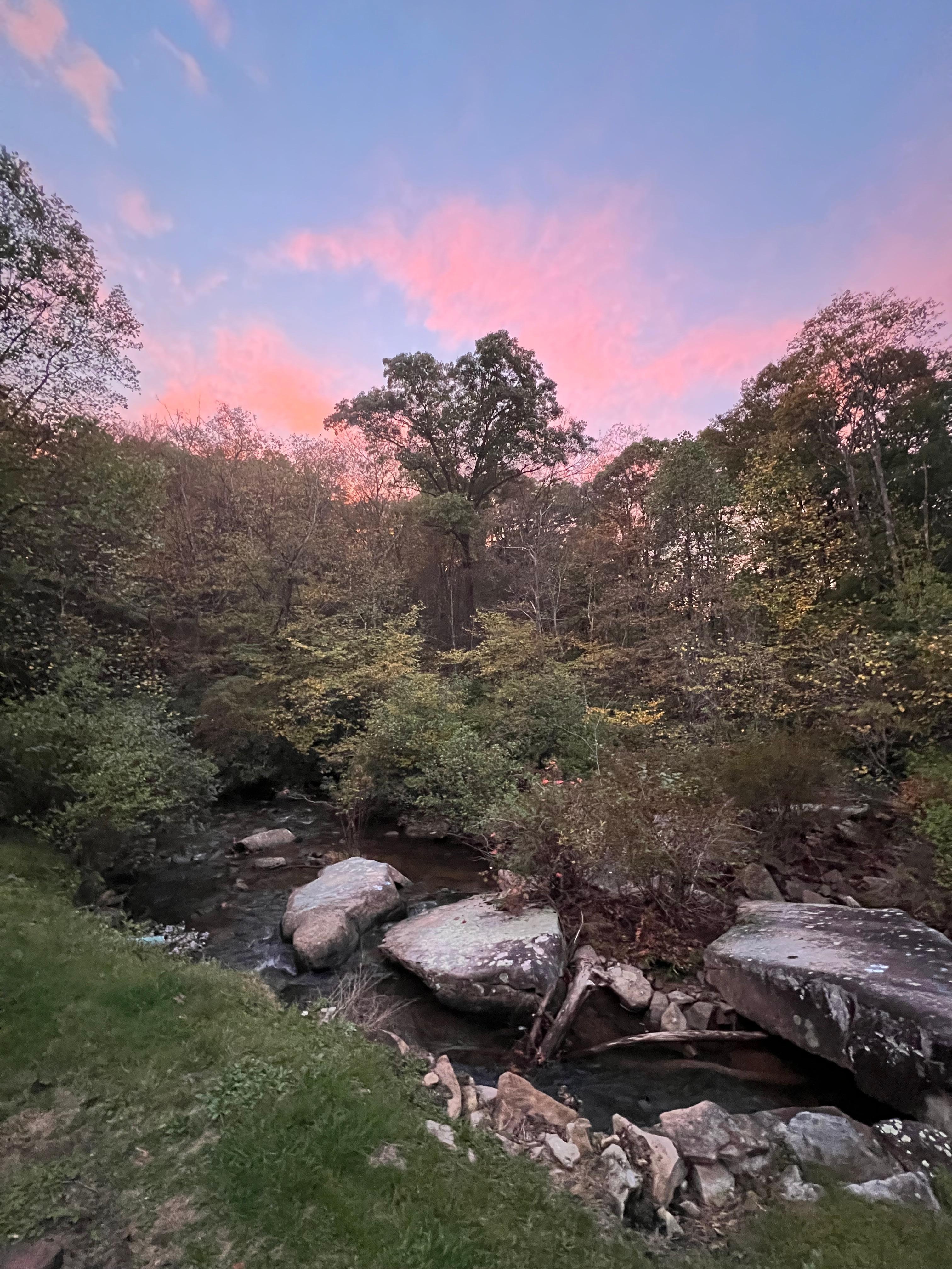 Stunning sunset from out front.
