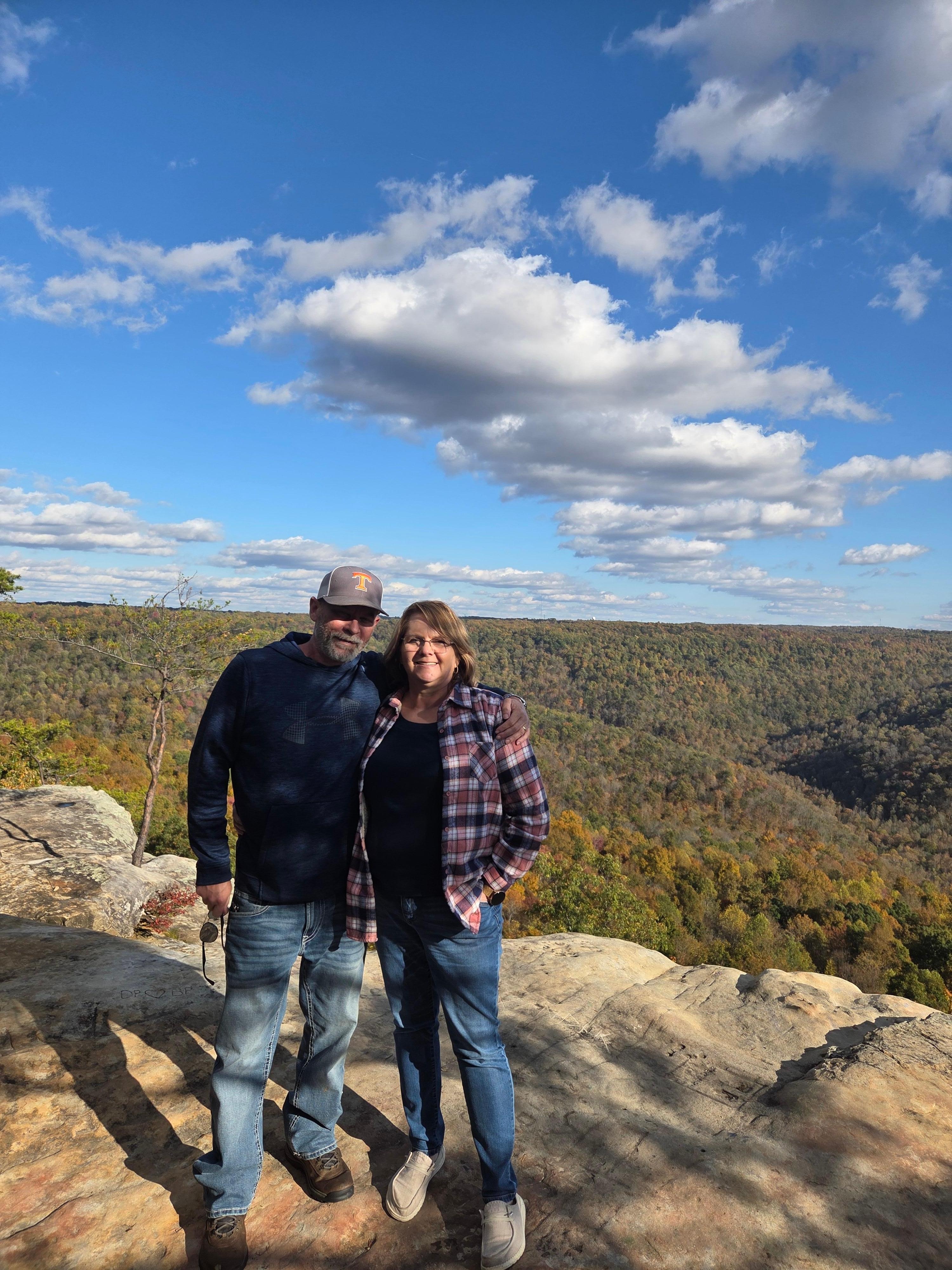The wife and I at bee rock overlook just a short drive from the cabin 