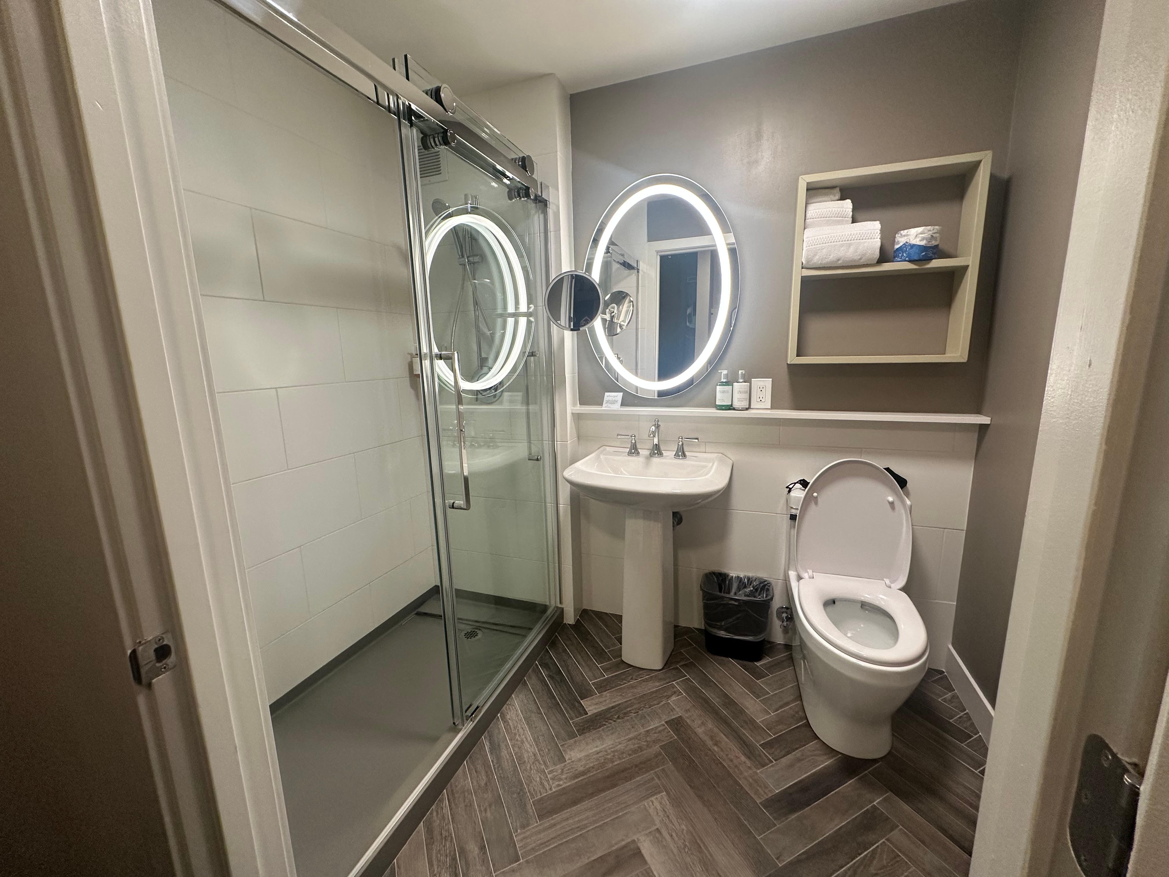 Beautiful renovated bathroom. 