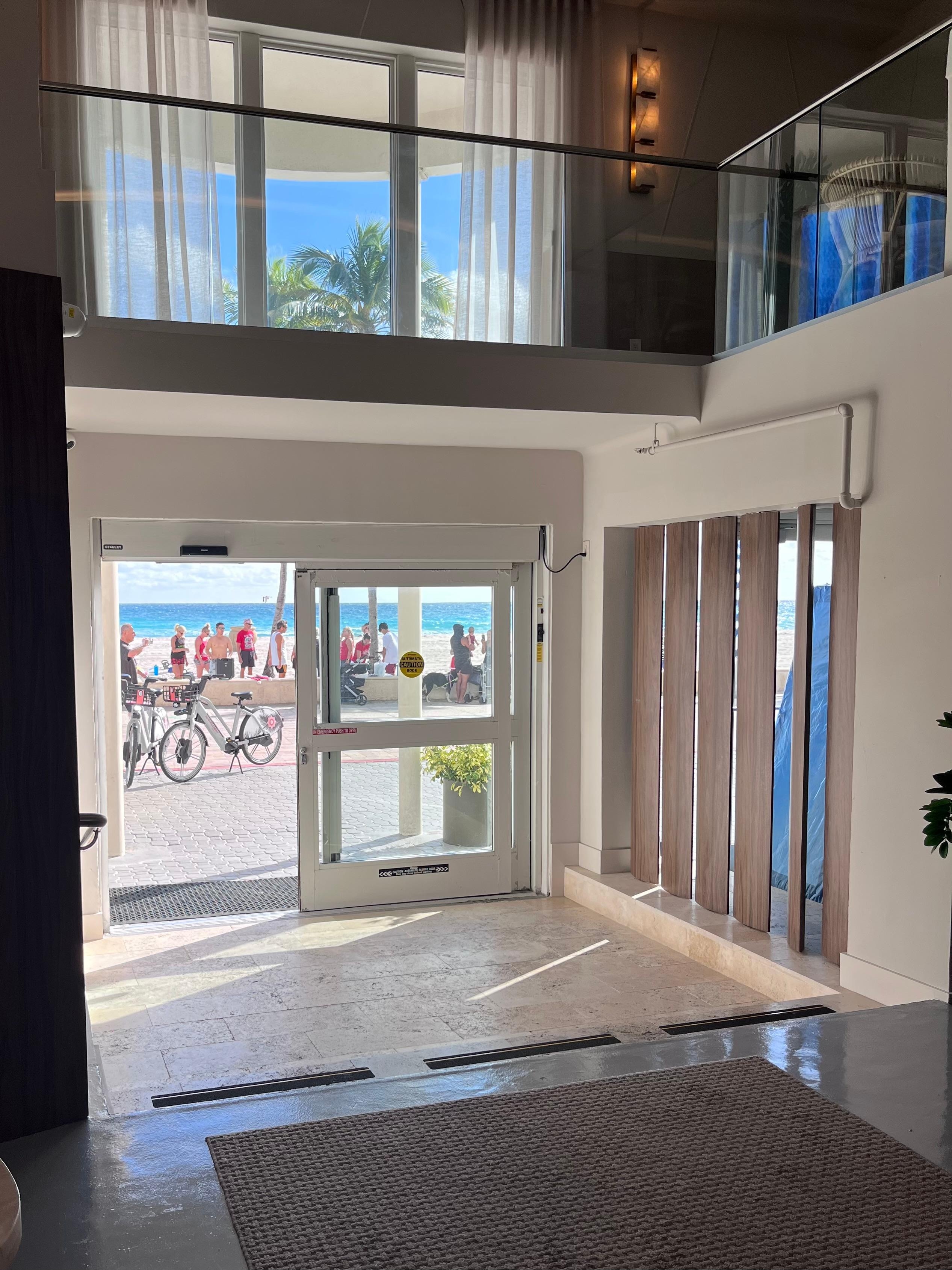 Hotel Lobby, right on the beach!