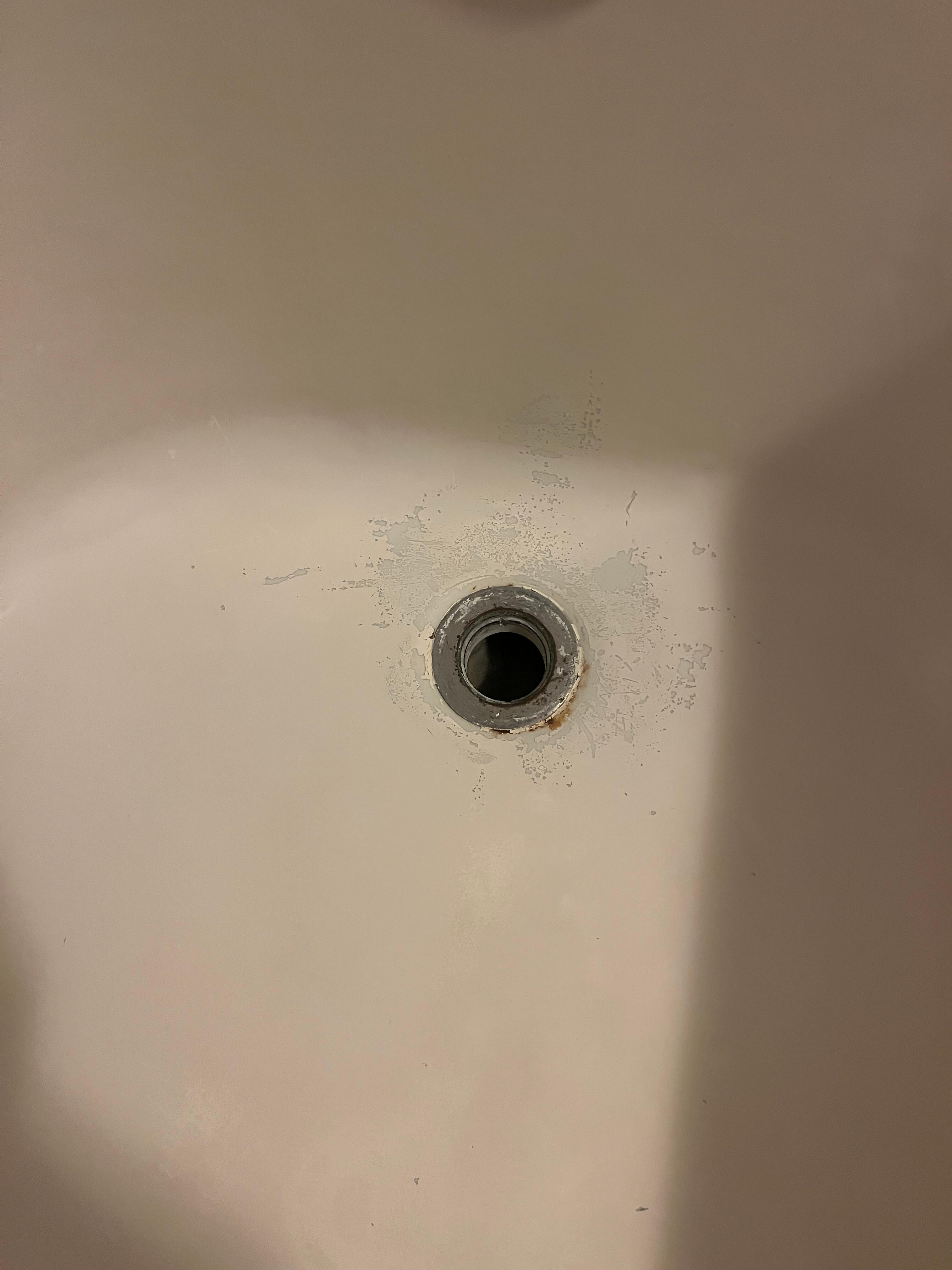 Guest bath drain upon arrival. 