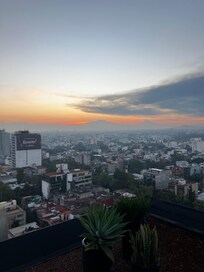 Sunrise. You can see the Volcano in the distance.