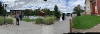 the outdoor wedding set-up