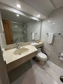 Washroom ... super clean with four towels.