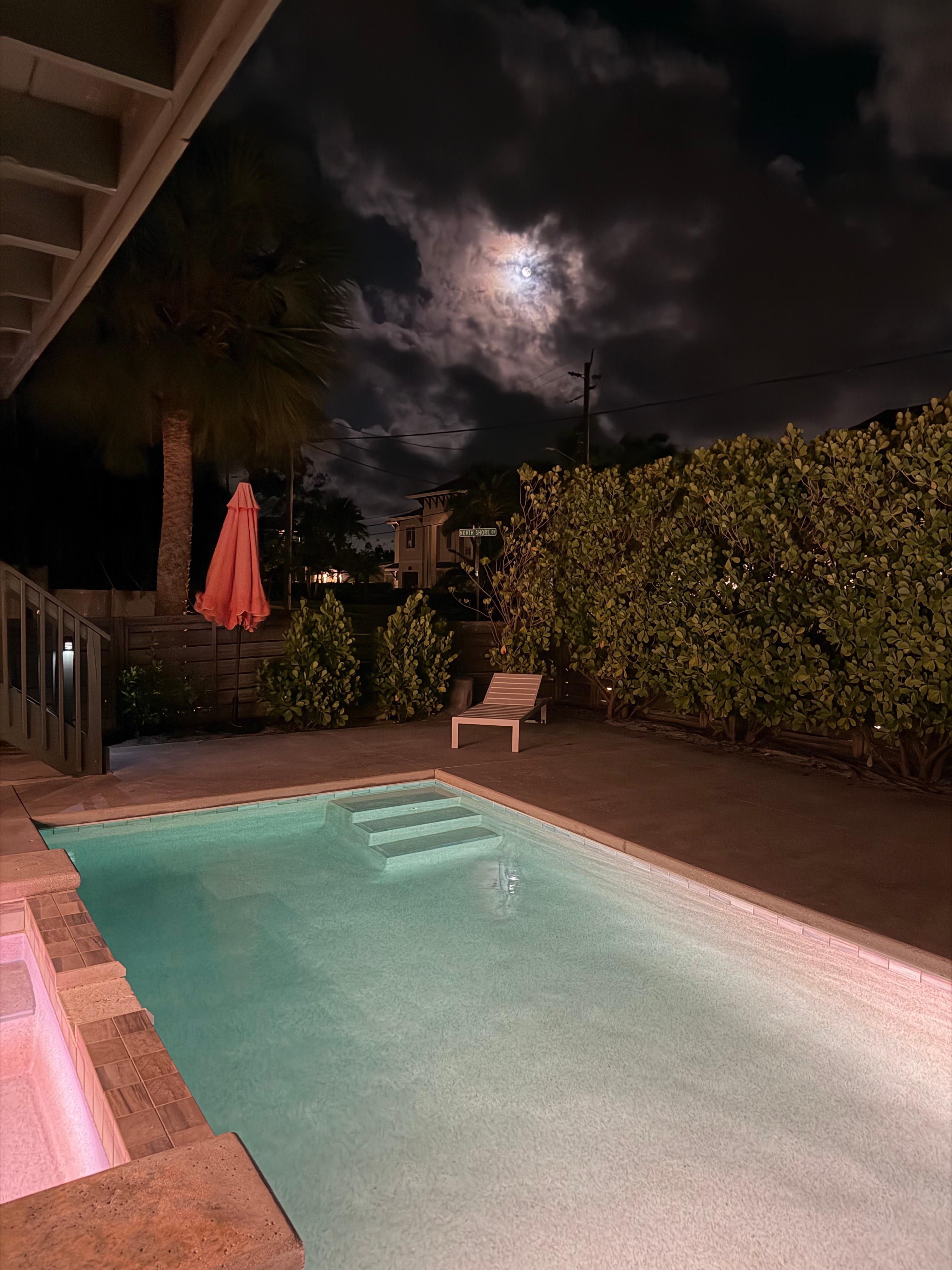 Full moon over the pool