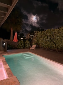 Full moon over the pool