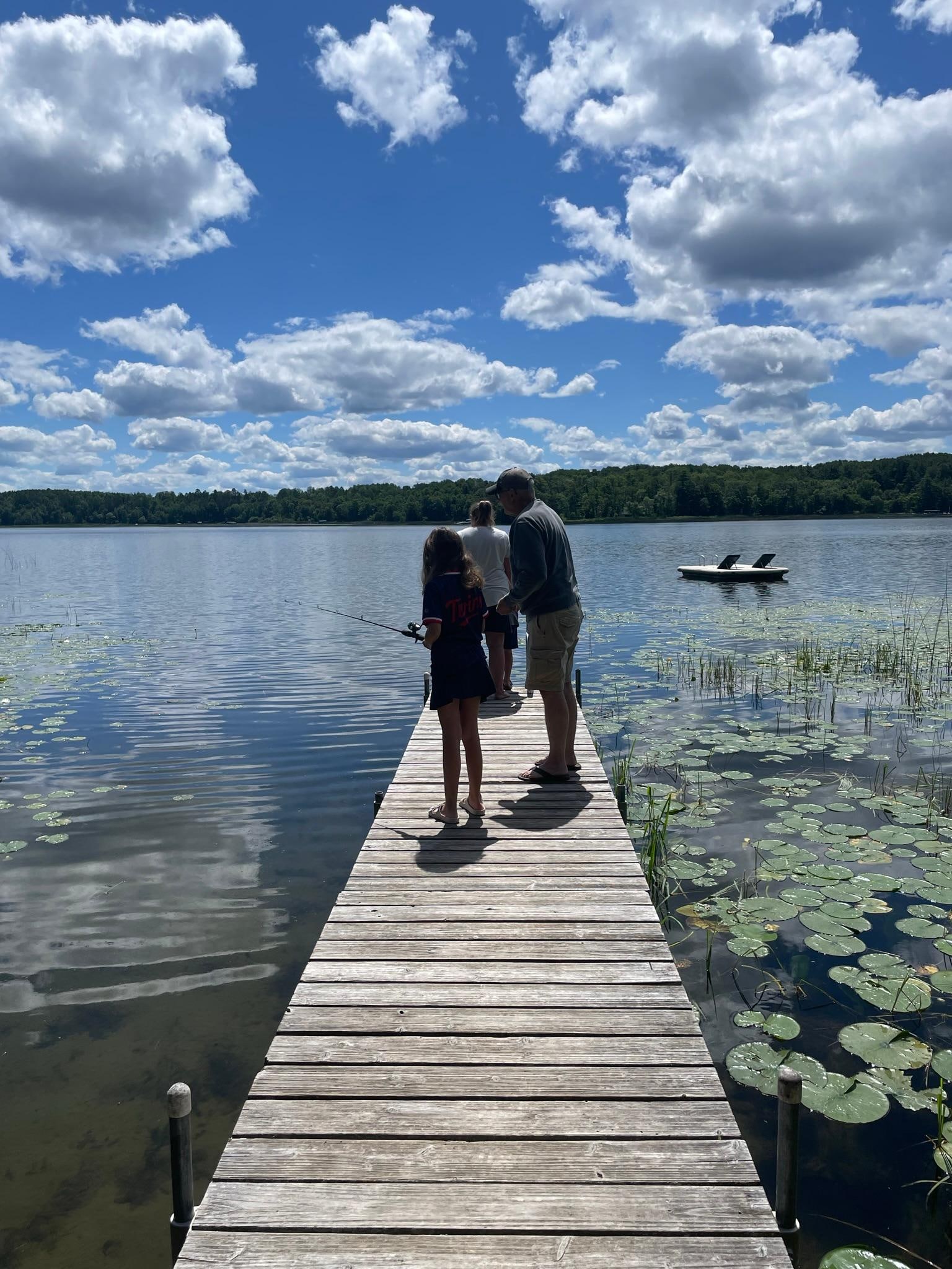 Fishing off the dock. 