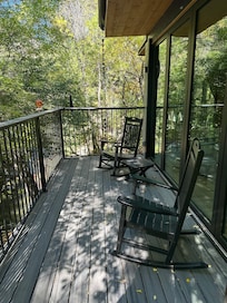 Balcony overlooking the creek.