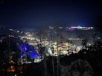 Lit up for the Christmas parade
