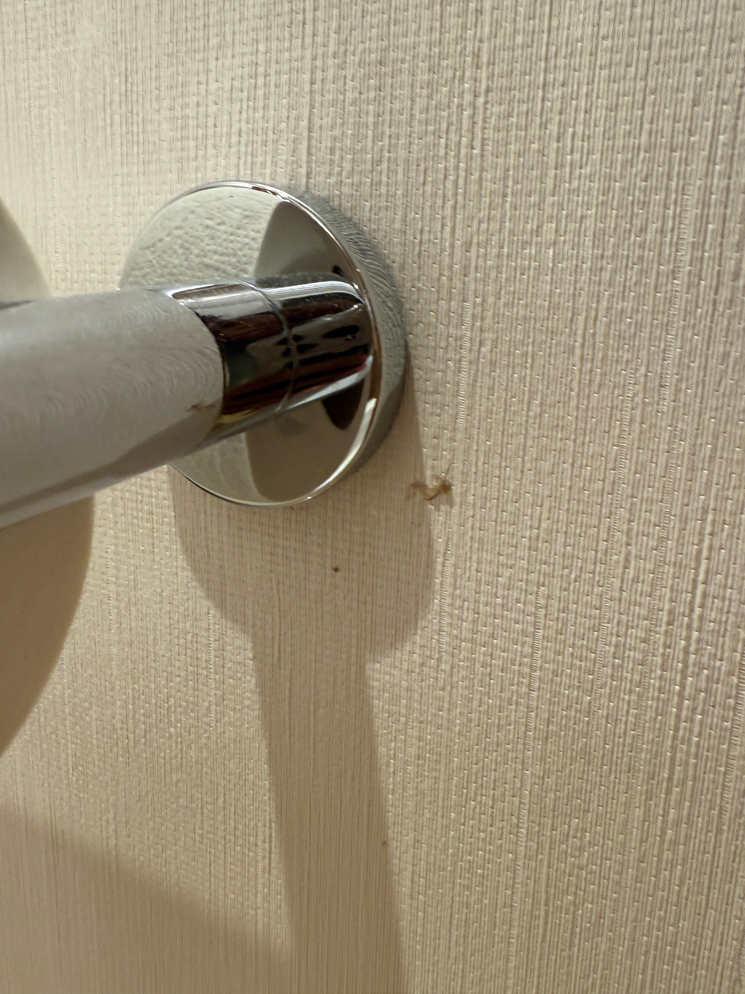 Somebody obviously digging in their nose and putting it on the wall was not clean!!