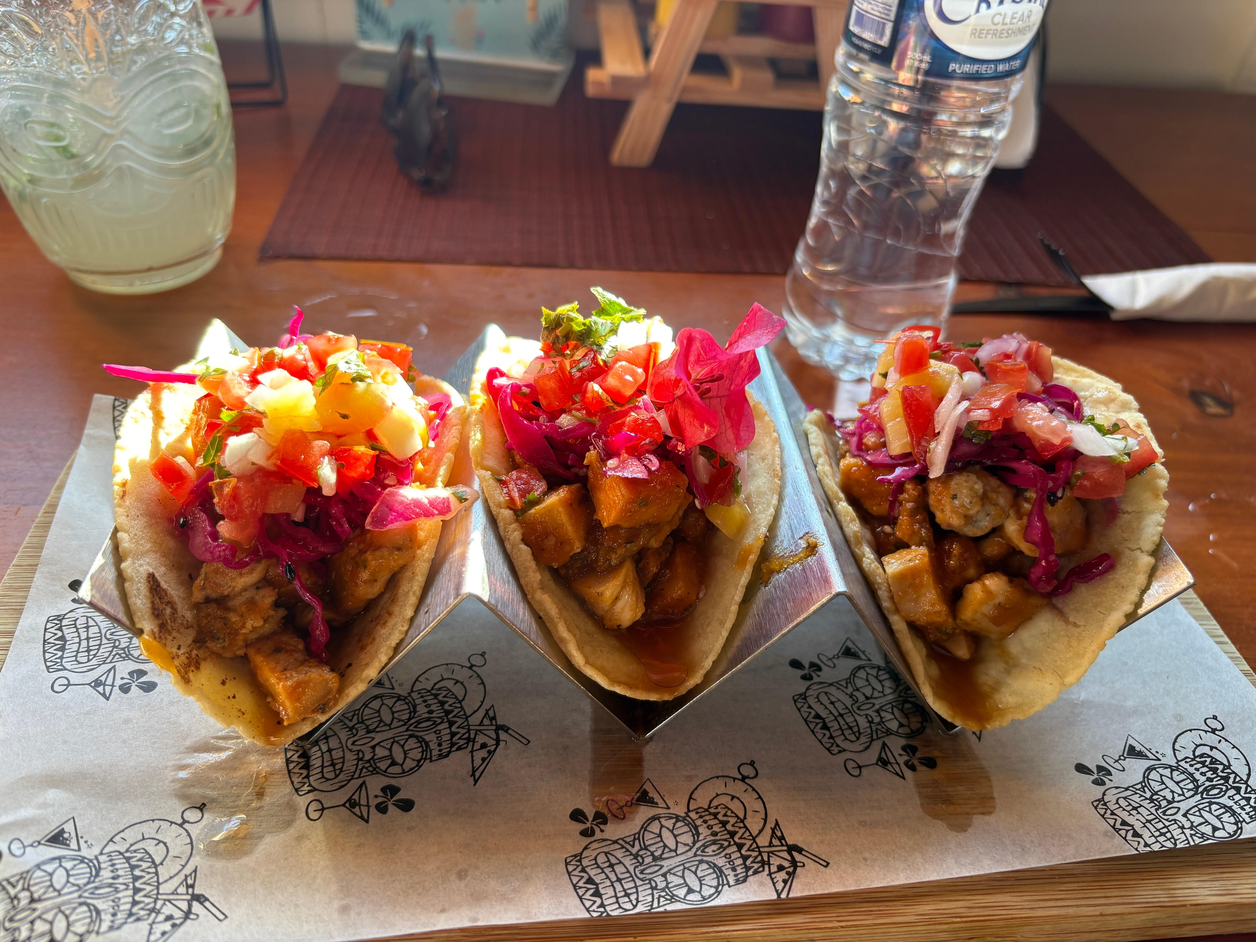 Hula Bar chicken tacos