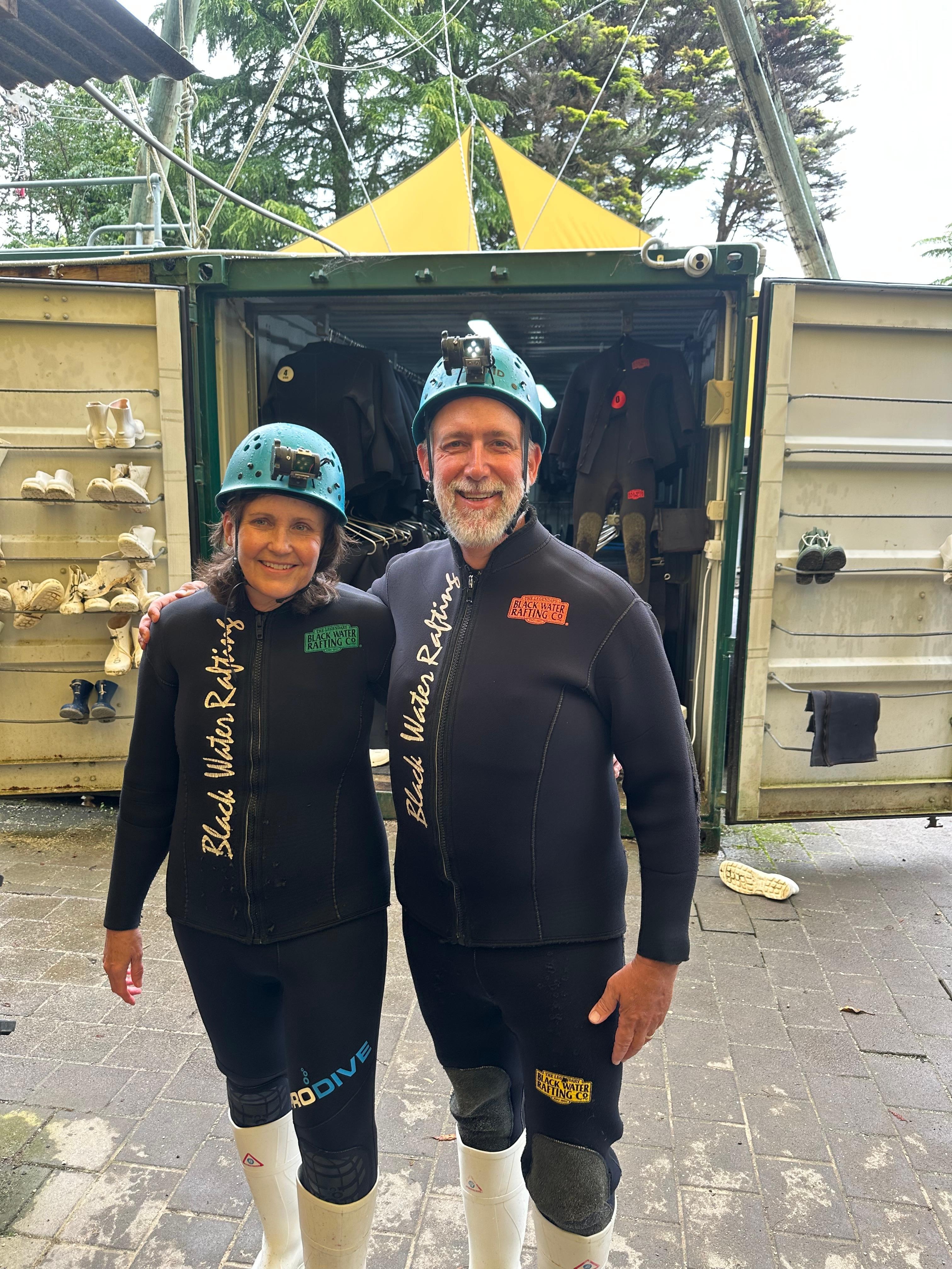 Gearing up for the glow worm caves walk/tibe 