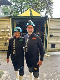 Gearing up for the glow worm caves walk/tibe