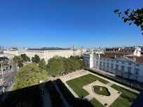 Blick von der Dachterrasse Richtung Museen