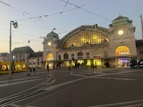 Right to the left of central train station SBB, but our room was super quiet
