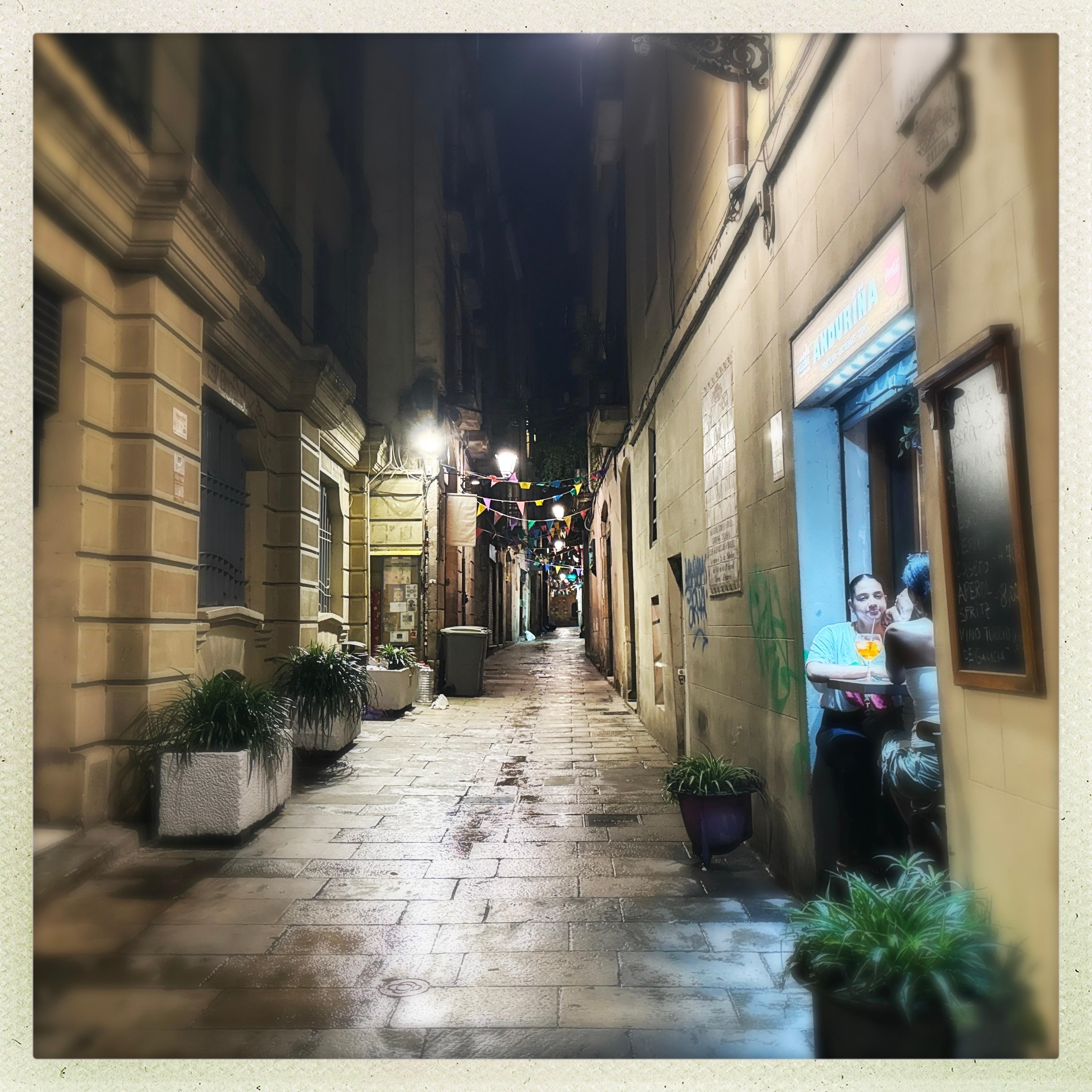 A street behind hotel. 