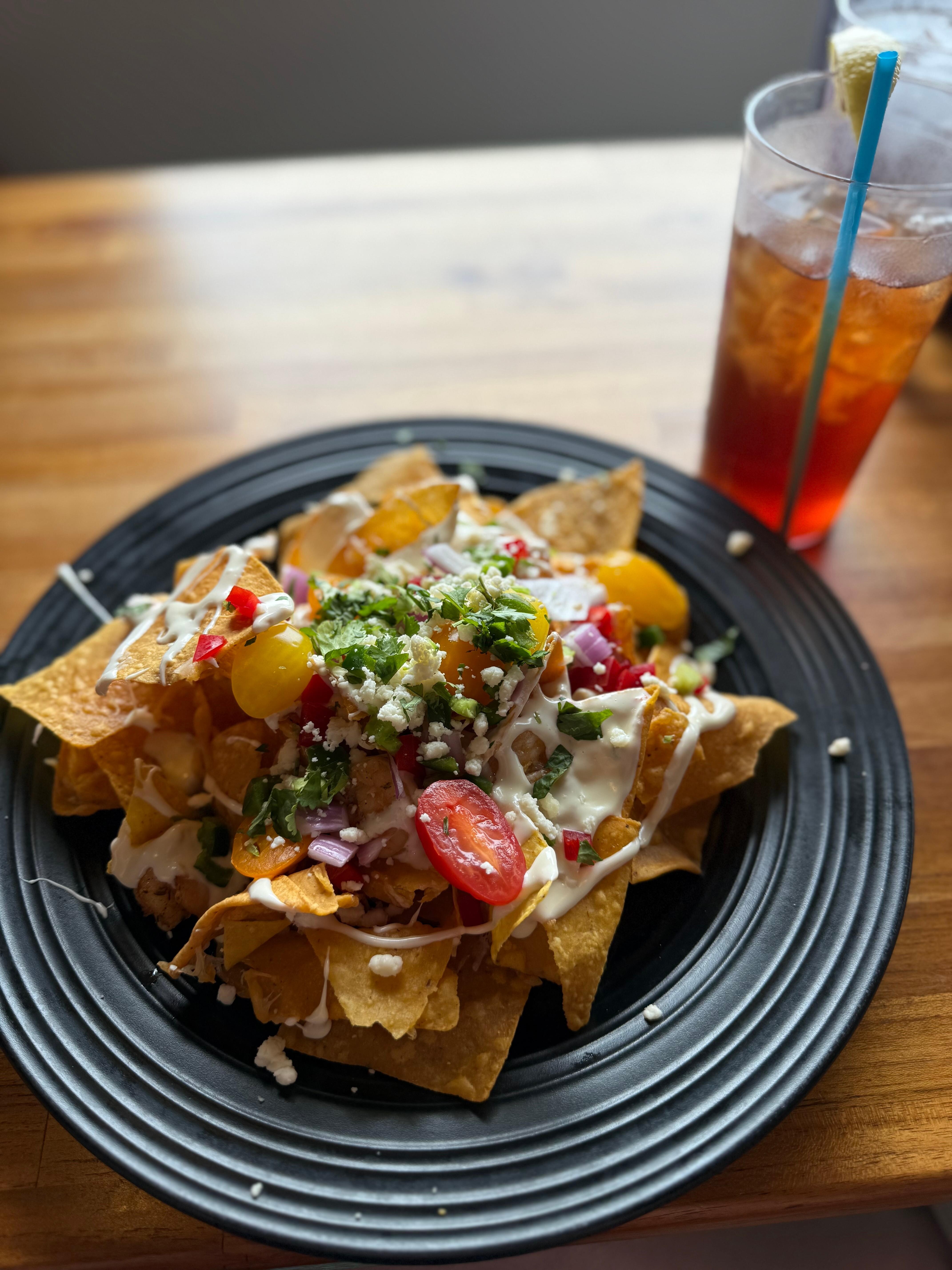 Yummy shrimp nachos @ Deck Beach bar & Kitchen 