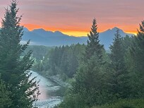 Sunrise view from the cabin.
