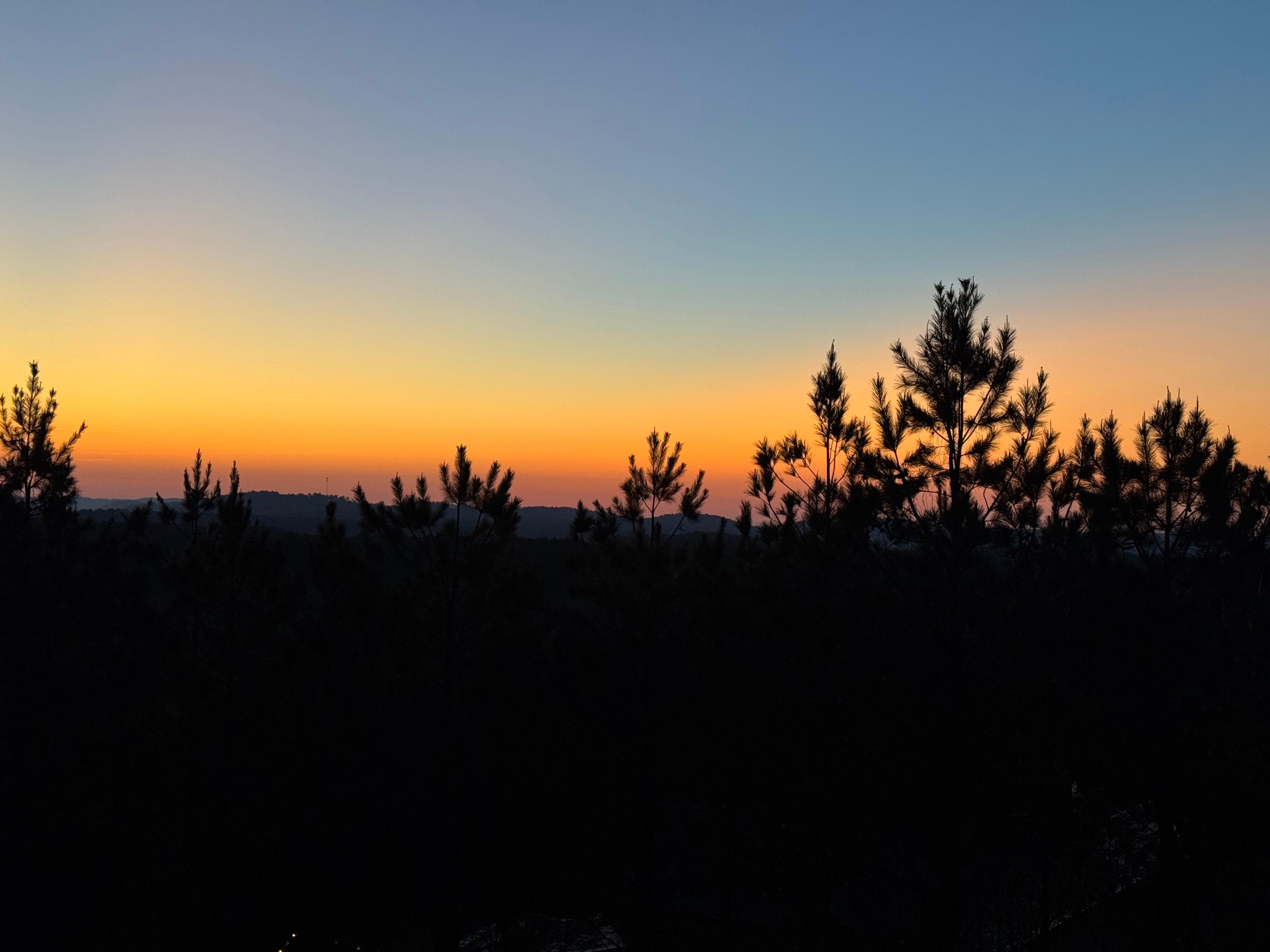 Morning view from upstairs balcony