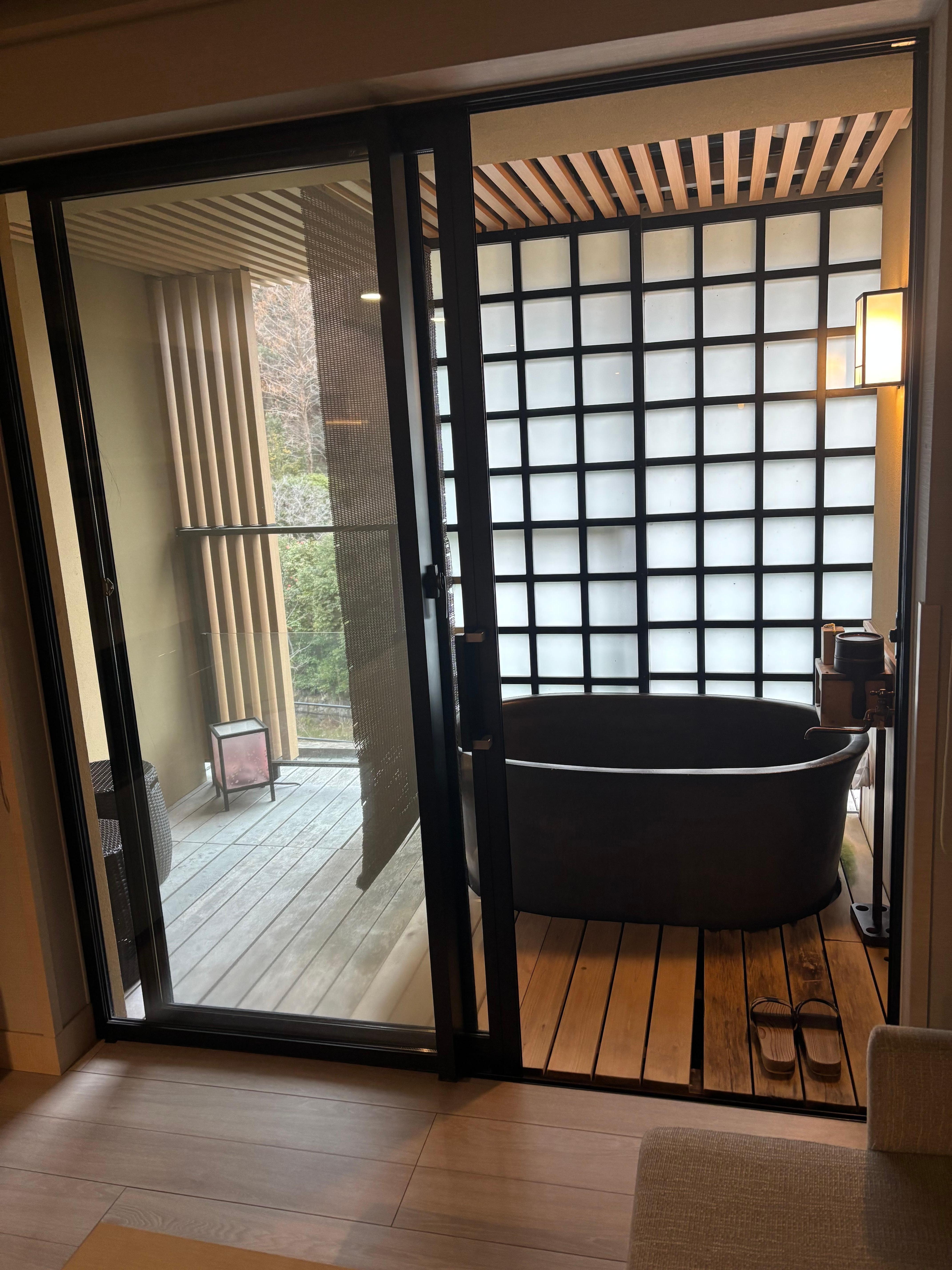 Private bath on balcony